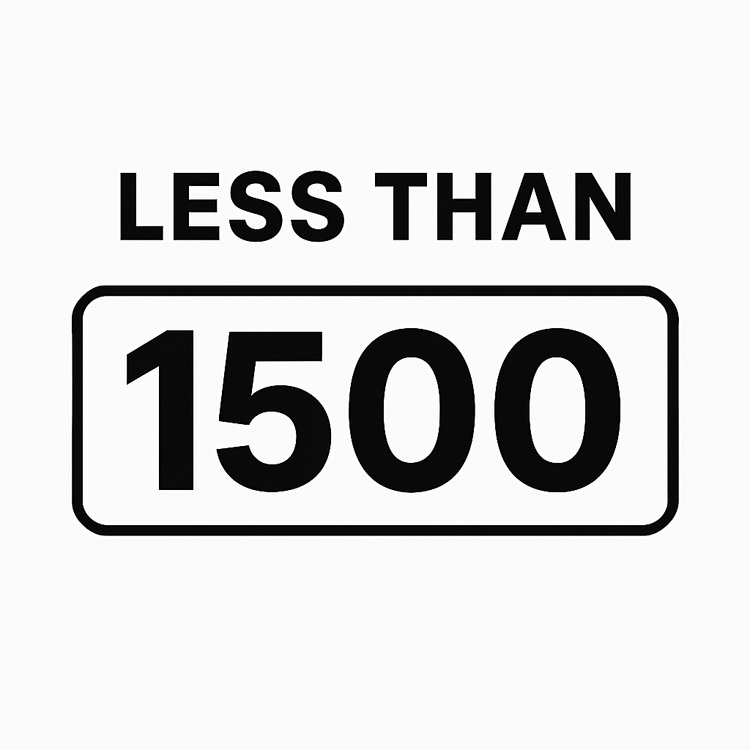 LESS THAN 1500